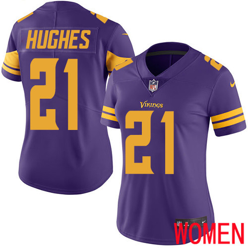 Minnesota Vikings 21 Limited Mike Hughes Purple Nike NFL Women Jersey Rush Vapor Untouchable